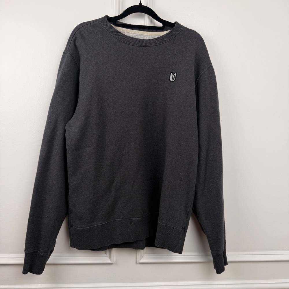 Linksoul Mens Charcoal Grey French Terry Crewneck Sweatshirt LS4135 Medium